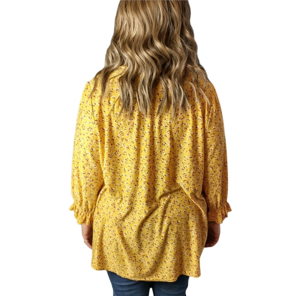 Melloday Blouse Size 1X Yellow - Picture 4 of 15